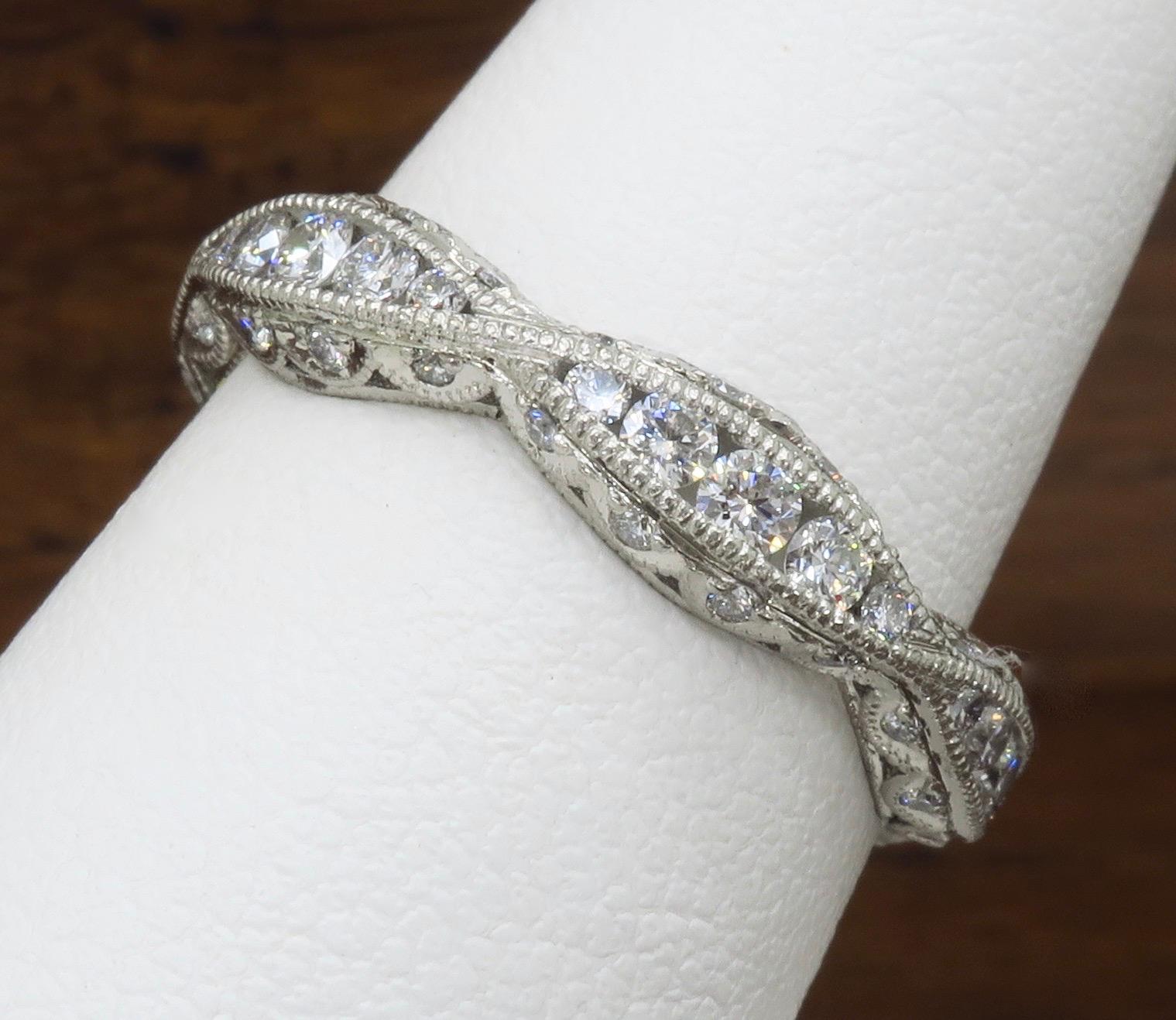 Women's or Men's Platinum Tacori Diamond Eternity Band