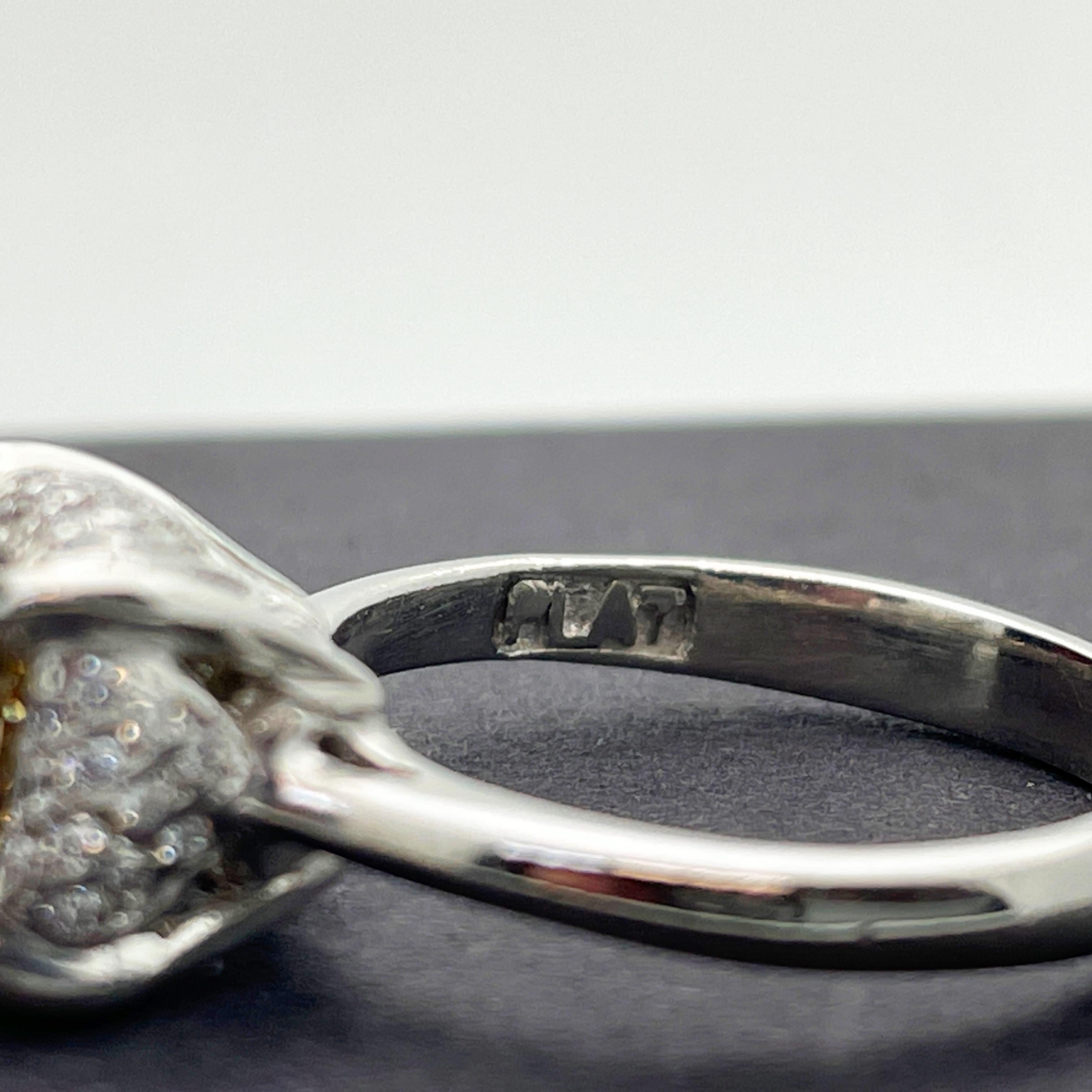 Platinum TACORI GIA 1.02ct VS1 Fancy Dark Brown-Yellow Diamond Engagement Ring In Good Condition In Victoria, BC
