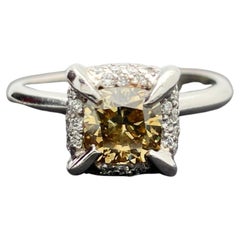 Platinum TACORI GIA 1.02ct VS1 Fancy Dark Brown-Yellow Diamond Engagement Ring