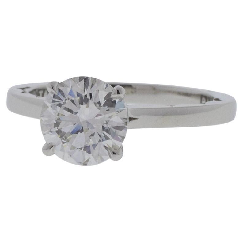 Platinum Tacori GIA Certified 1.13ct Round Brilliant Diamond Ring For Sale