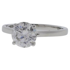 Vintage Platinum Tacori GIA Certified 1.13ct Round Brilliant Diamond Ring