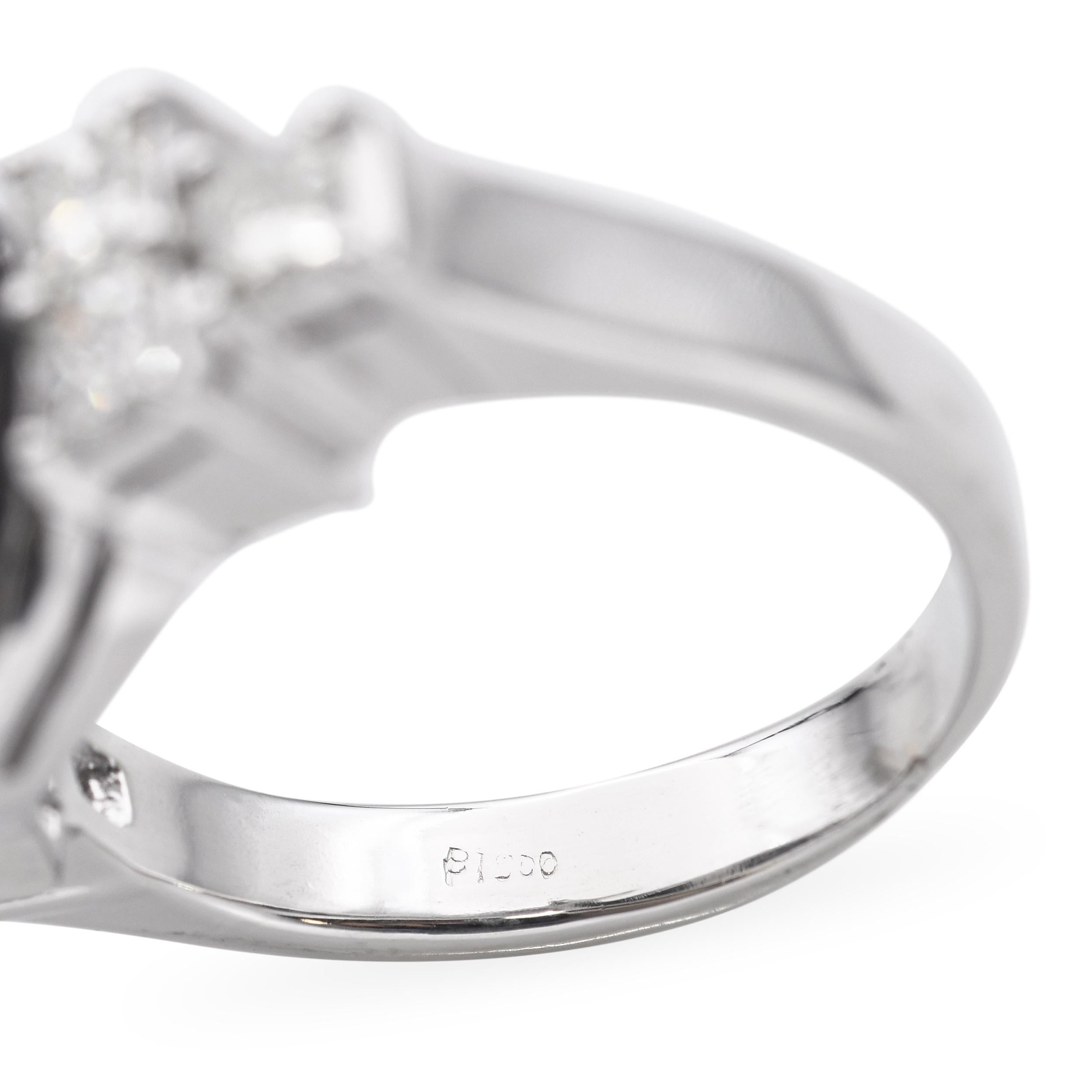 Anello in platino con perla di Tahiti e diamante da 1,01tcw in vendita 1