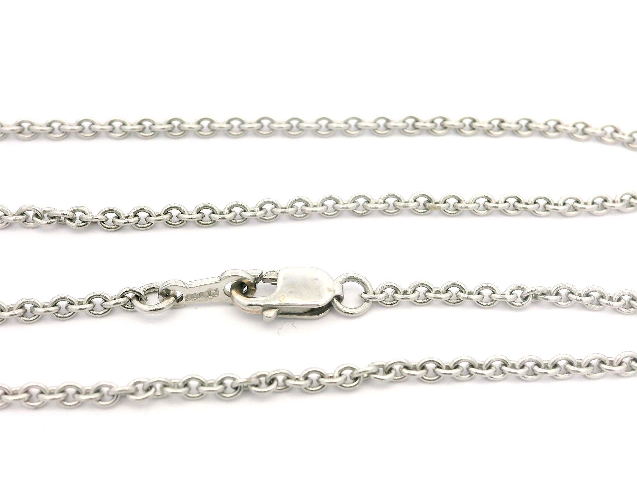 Colgante de perla de Tahití y diamantes en platino sobre collar de eslabones de cable de 15,5 en Excelente estado para la venta en Montclair, NJ