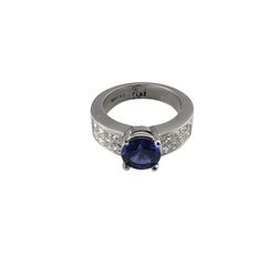Platinum Tanzanite and Diamond Ring