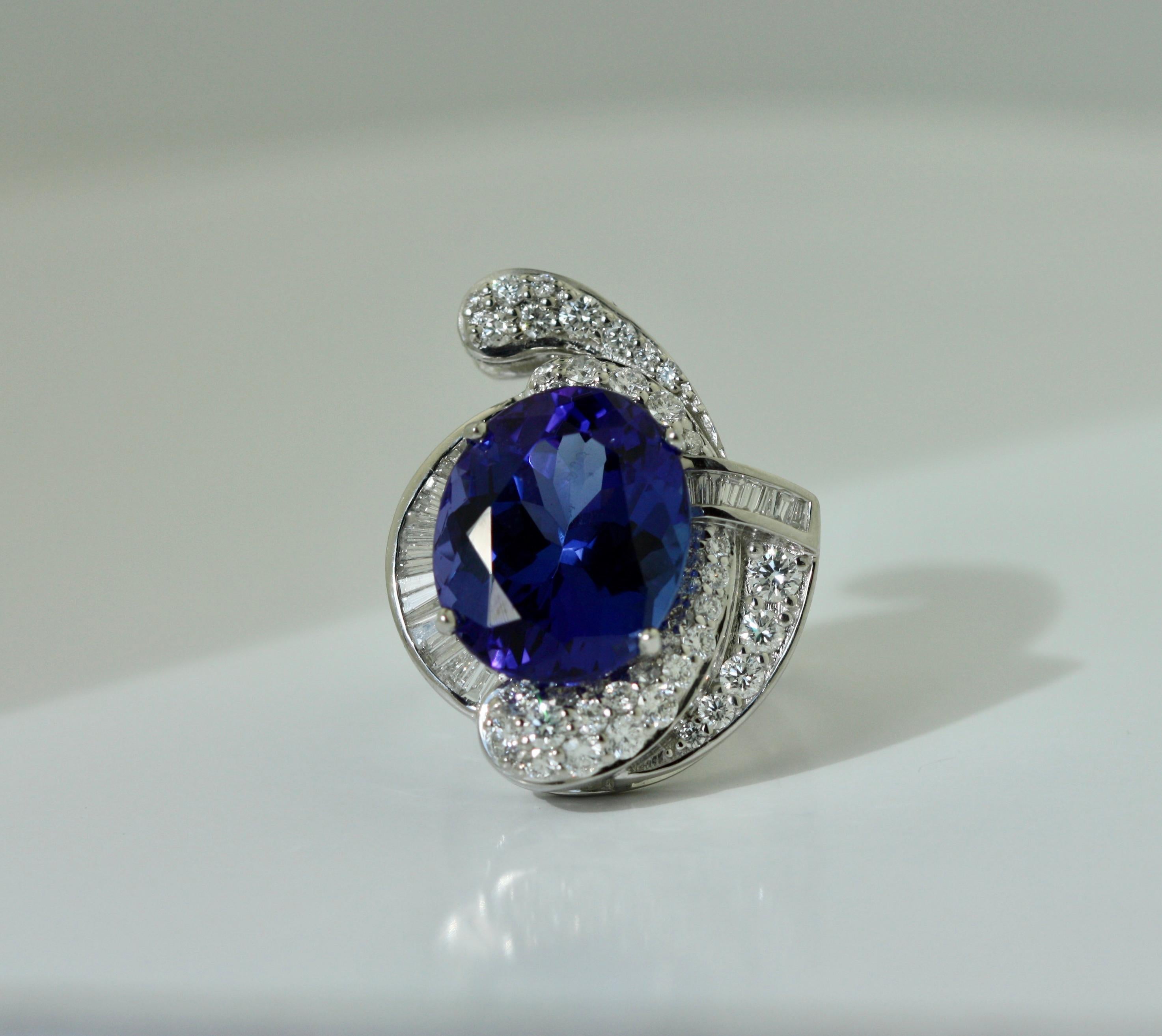 Platinum, Tanzanite and Diamond Ring 2