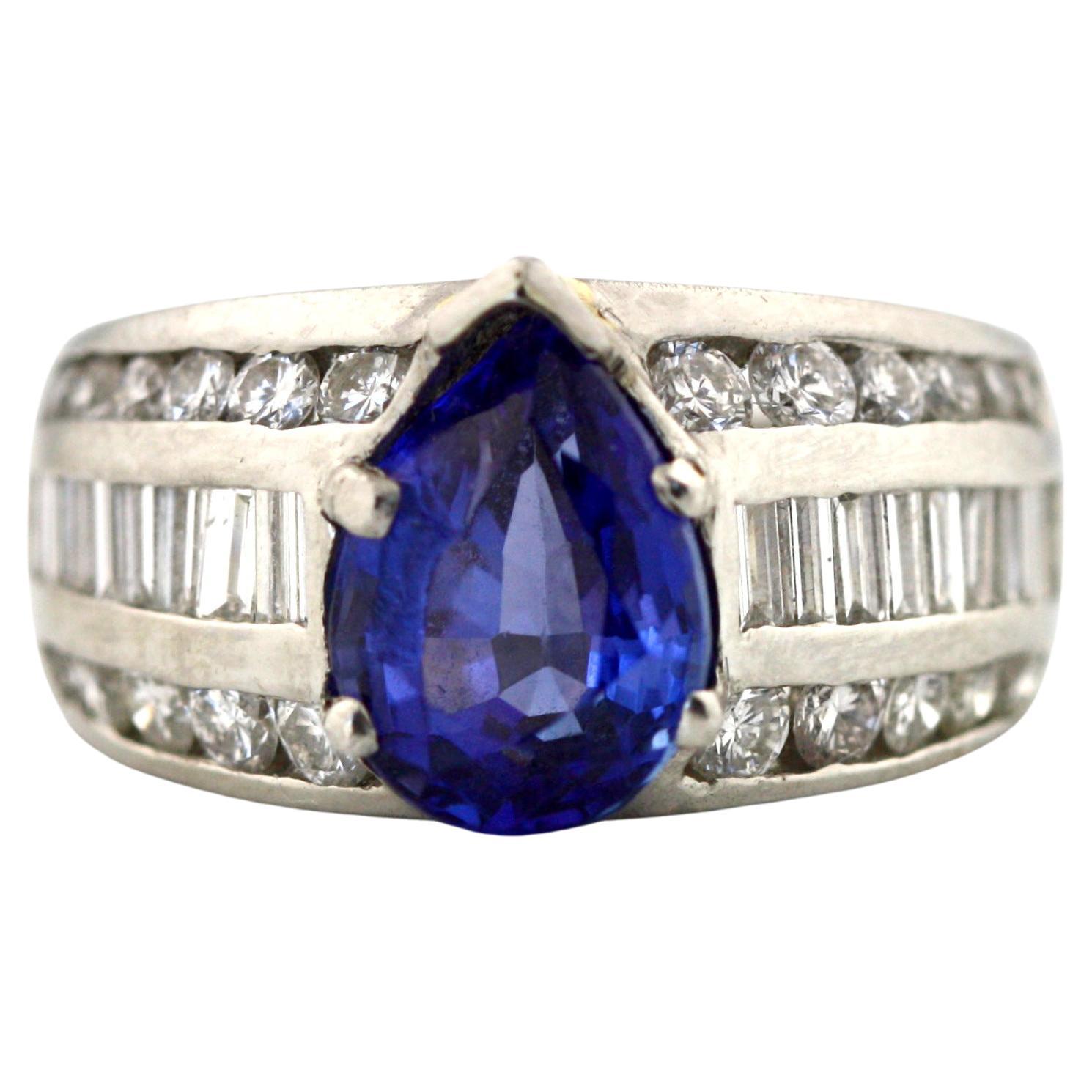 Tiffany and Co. Large Tanzanite Diamond Platinum Ring at 1stDibs