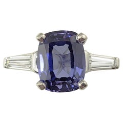 Platinum Tanzanite and Diamond Ring 