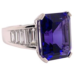 Platin Tansanit Diamant Cocktail Ring
