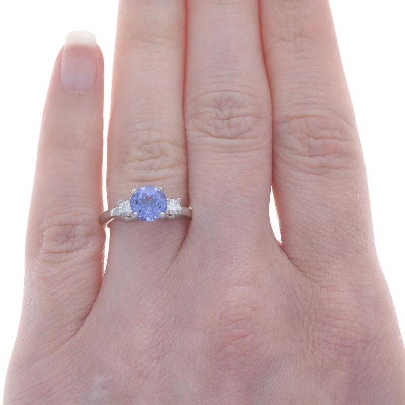 Platin Tansanit Diamant Verlobungsring - rund 1,77 ctw (Rundschliff)