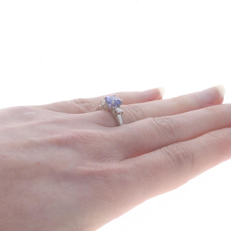 Platin Tansanit Diamant Verlobungsring - rund 1,77 ctw im Zustand „Hervorragend“ in Greensboro, NC
