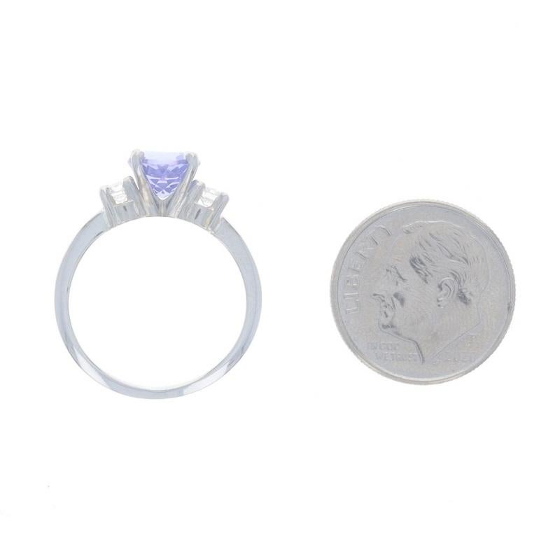 Platin Tansanit Diamant Verlobungsring - rund 1,77 ctw Damen