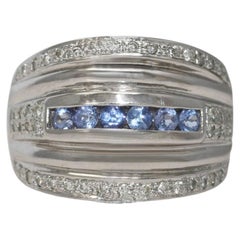 Platinum Tanzanite & Diamond Ring .25TDW, 14.8gr