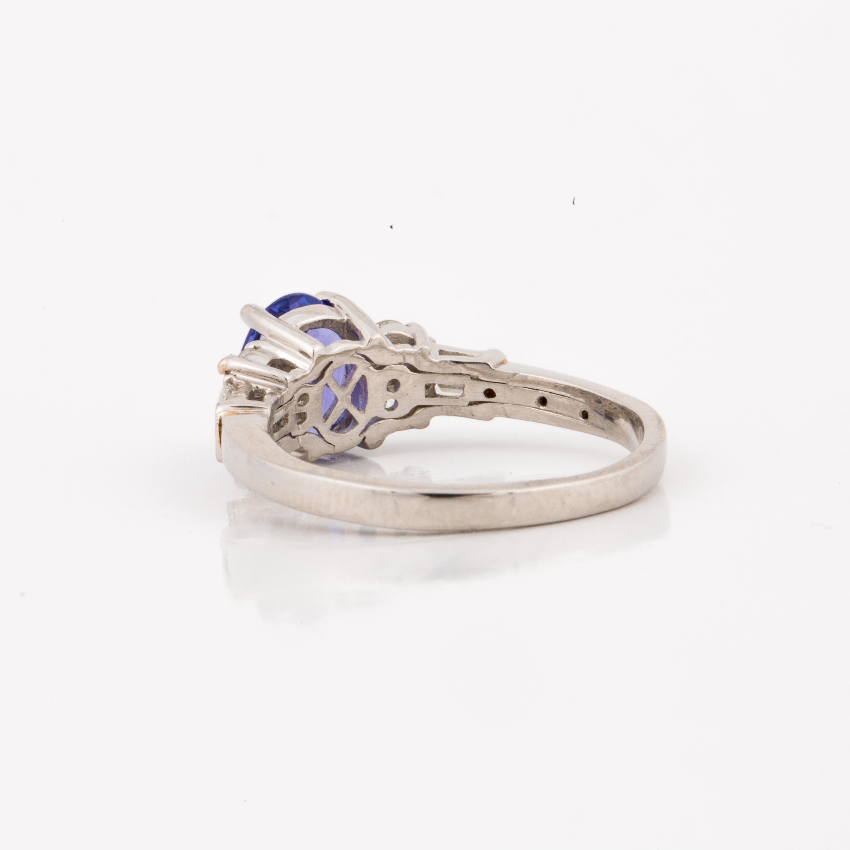 Women's or Men's Platinum Tanzanite Diamond Ring