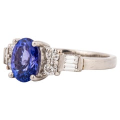 Platinum Tanzanite Diamond Ring