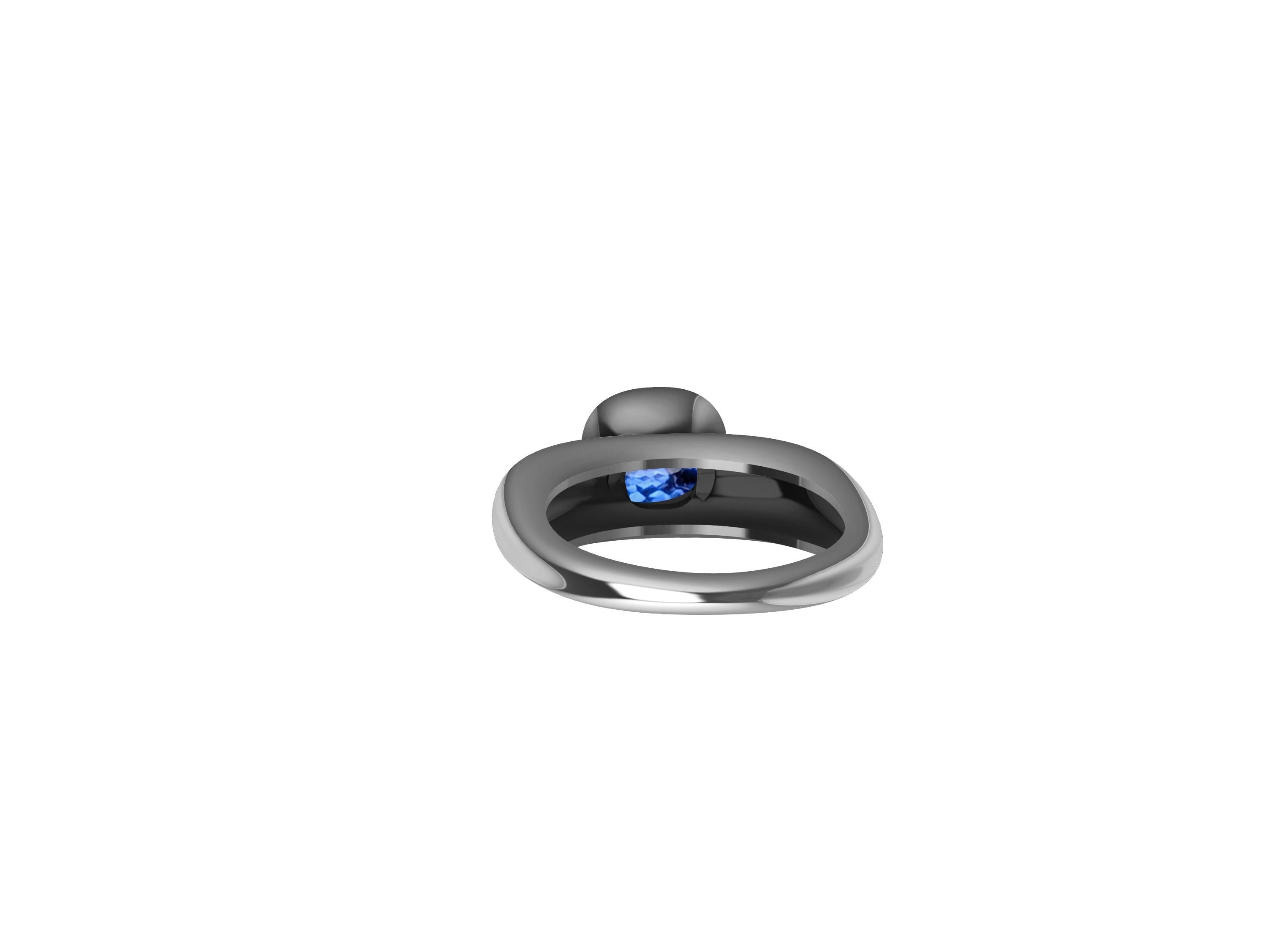 Platinum Tanzanite Sculpture Ring For Sale 1