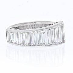 5 Carat Ladies Emerald Cut Diamond Platinum Eternity Ring