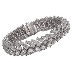 Pulsera de tenis de platino 30ct. Diamantes Cuadrados y Brillantes, Estate Sultan Oman