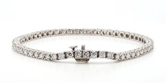 Platin-Tennisarmband mit runden Brillanten (3,87 Karat), neu