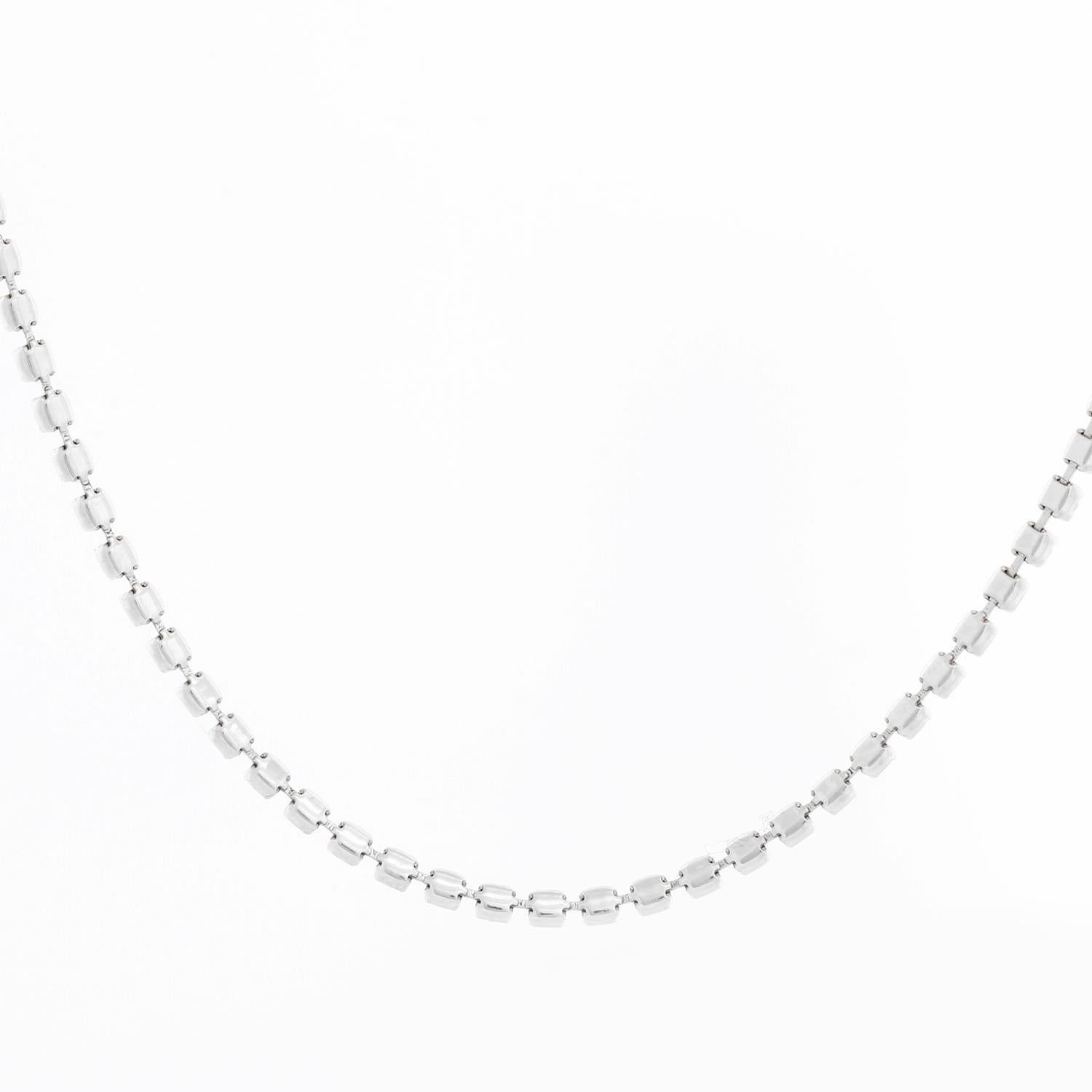Platinum Tennis Necklace 5.33 carats For Sale 2