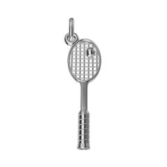 Used Platinum Tennis Racket Charm