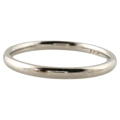 Vintage Platinum Thin Wedding Band Ring