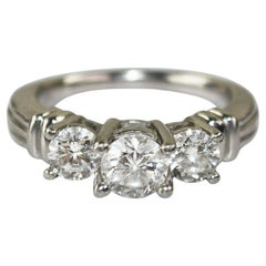 Platinum Three-Diamond Engagement Ring 1.50ct