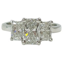 Platinum Three Diamond Ring, 1.92ctw Platinum Three Diamond Ring, 1.92ctw