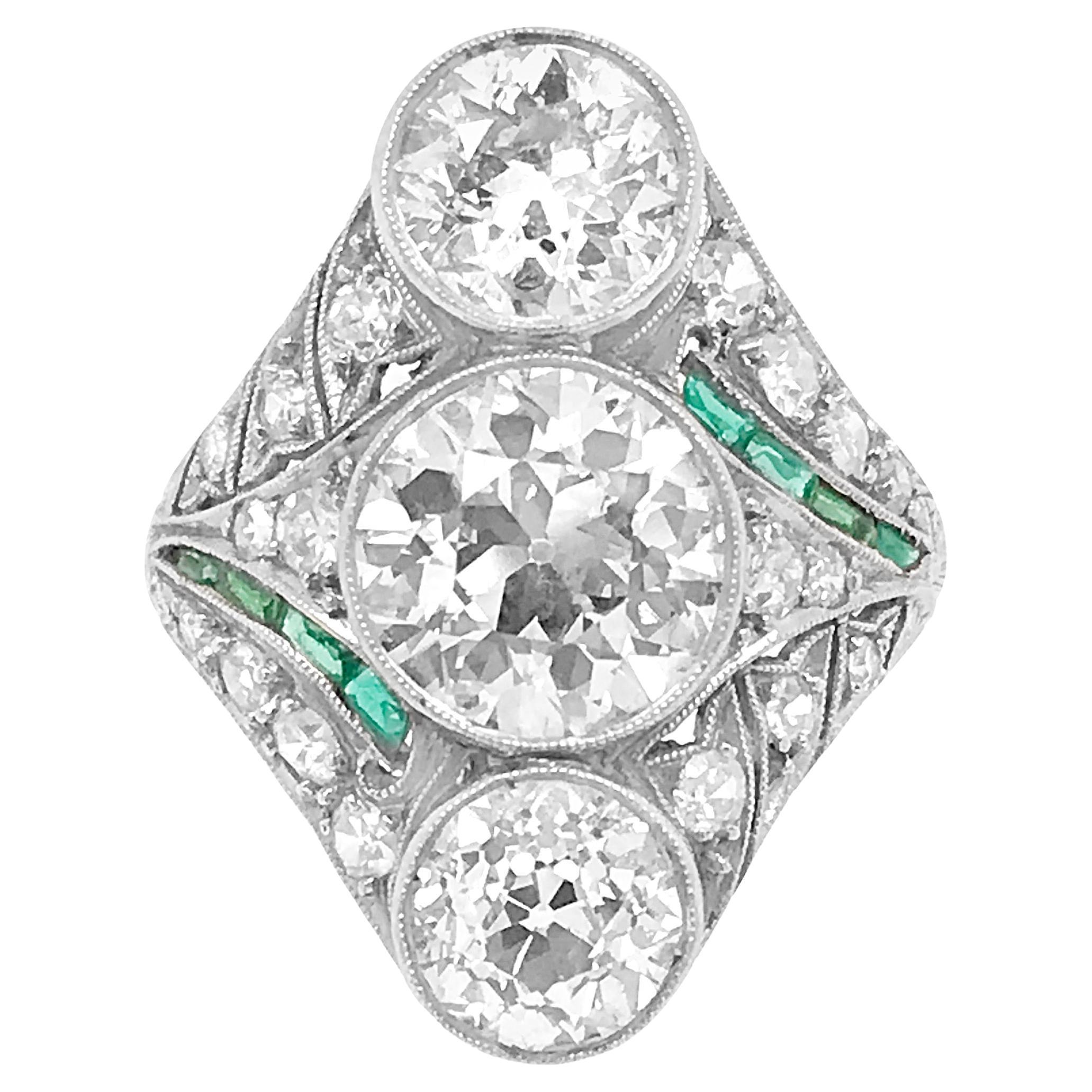 Platinum Three Diamond Ring