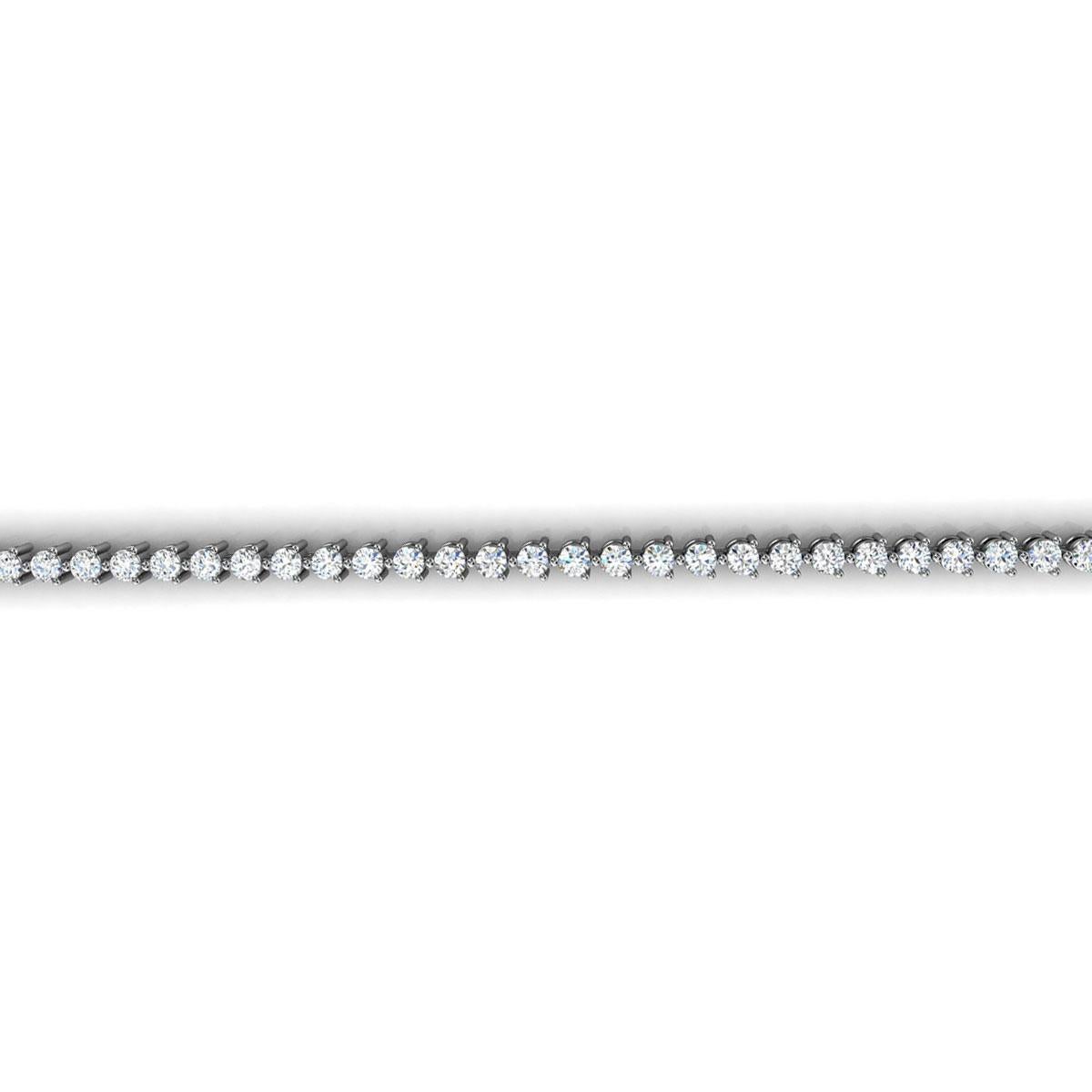 Bracelet tennis en platine à trois griffes avec diamants de 2 carats Neuf - En vente à San Francisco, CA