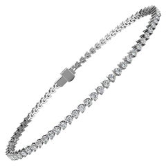 Platinum Three Prongs Diamond Tennis Bracelet '2 Carat'