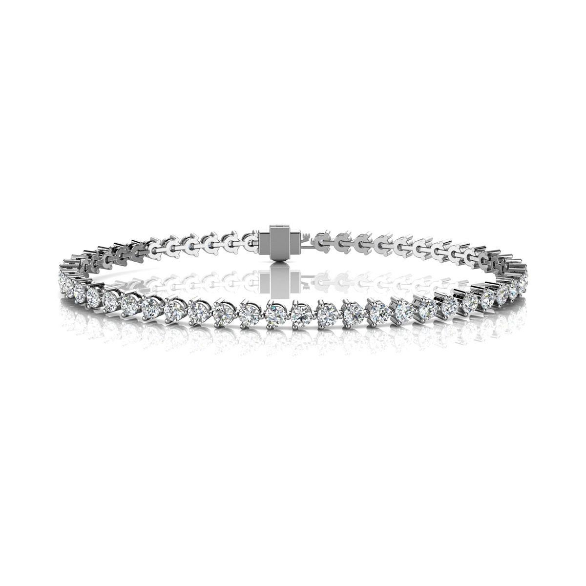 A timeless three prongs diamonds tennis bracelet. Experience the Difference!

Product details: 

Center Gemstone Type: NATURAL DIAMOND
Center Gemstone Color: WHITE
Center Gemstone Shape: ROUND
Center Diamond Carat Weight: 4
Metal: Platinum
Metal