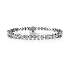 Platinum Three Prongs Diamond Tennis Bracelet '7 Carat'