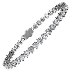 Platinum Three Prongs Diamond Tennis Bracelet '7 Carat'
