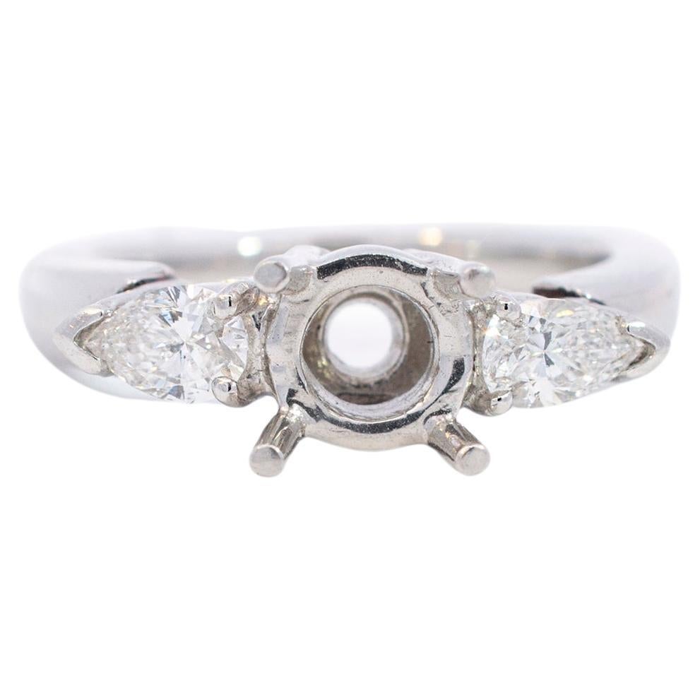Platinum Three Stone Diamond Engagement Ring 0.50 ctw For Sale