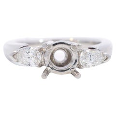 Platinum Three Stone Diamond Engagement Ring 0.50 ctw