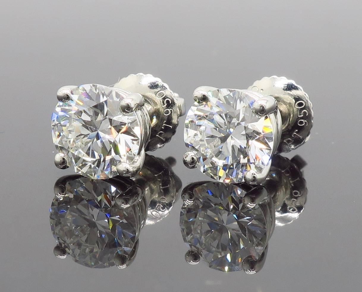 Platinum Tiffany & Co. Diamond Stud Earrings 2