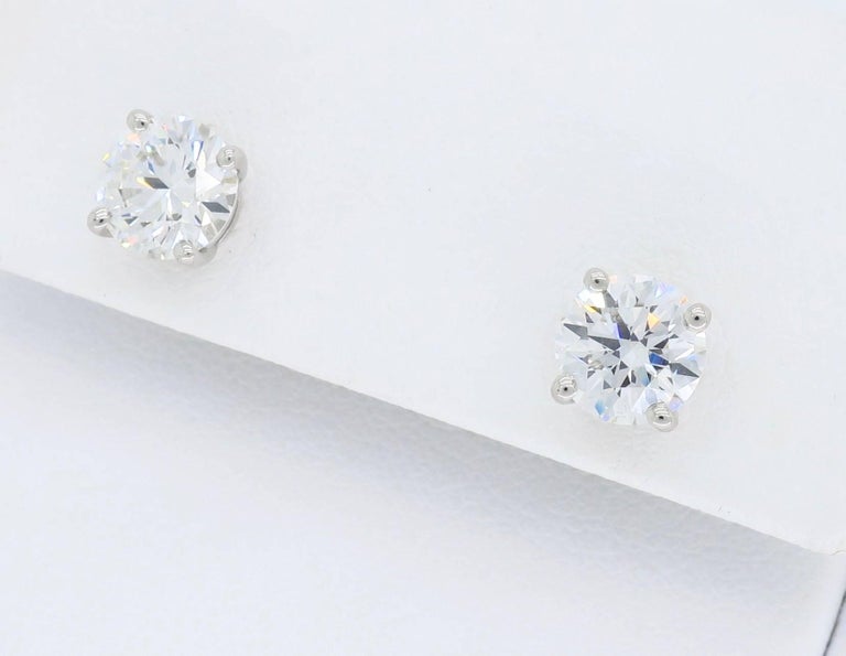 Platinum Tiffany and Co. Diamond Stud Earrings at 1stDibs tiffany