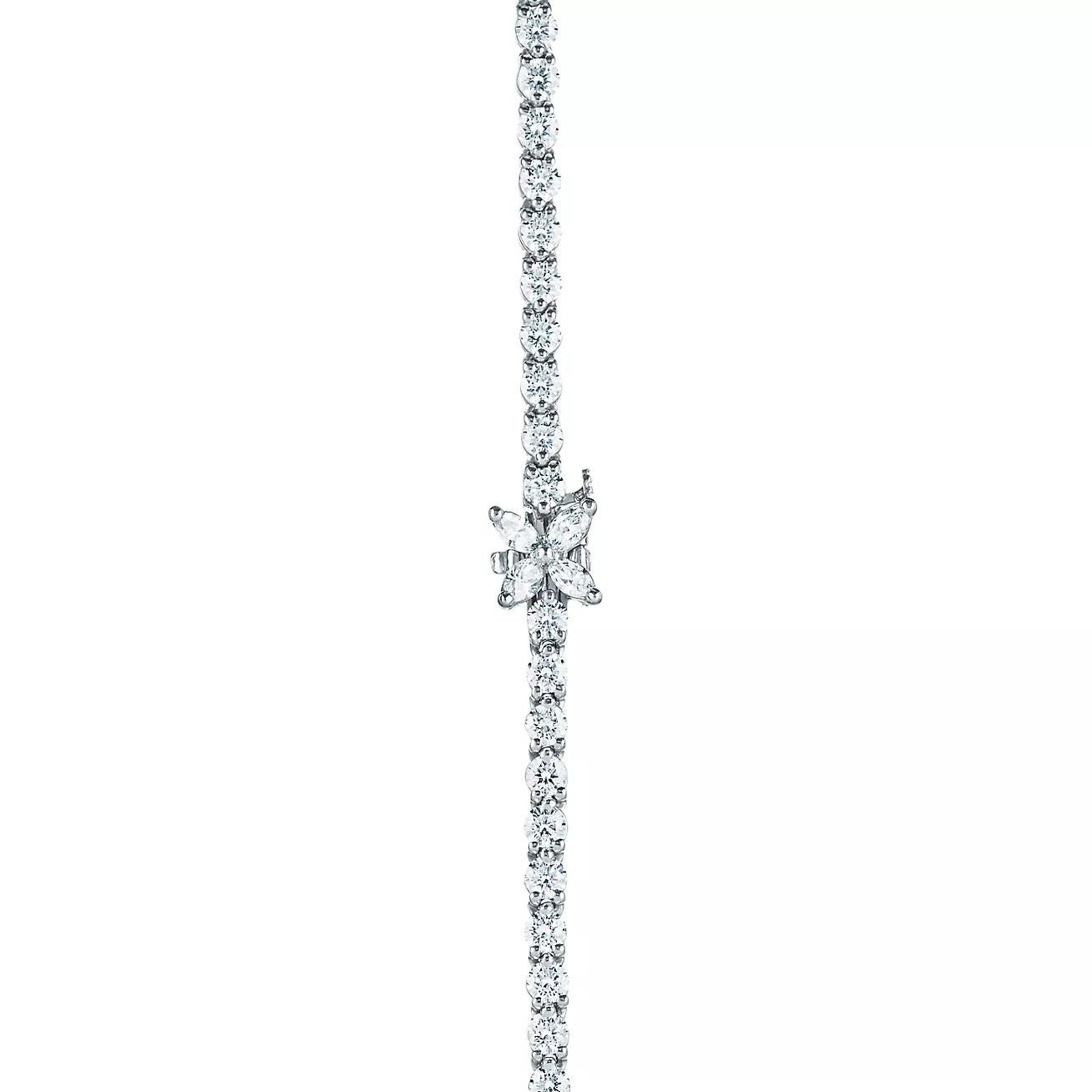Platinum Tiffany & Co. 21.70cttw Victoria Round Cut Diamond Tennis Necklace 2