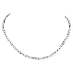 Platinum Tiffany & Co. 21.70cttw Victoria Round Cut Diamond Tennis Necklace