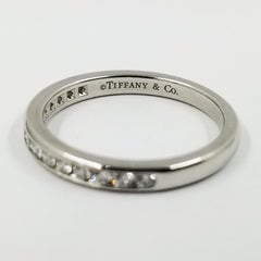 Platinum Tiffany & Co. Channel Set Round Diamond Band Ring