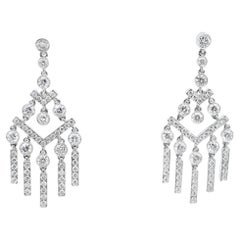 Platinum Tiffany & Co Contemporary Dangle Diamond Jazz" Earrings"