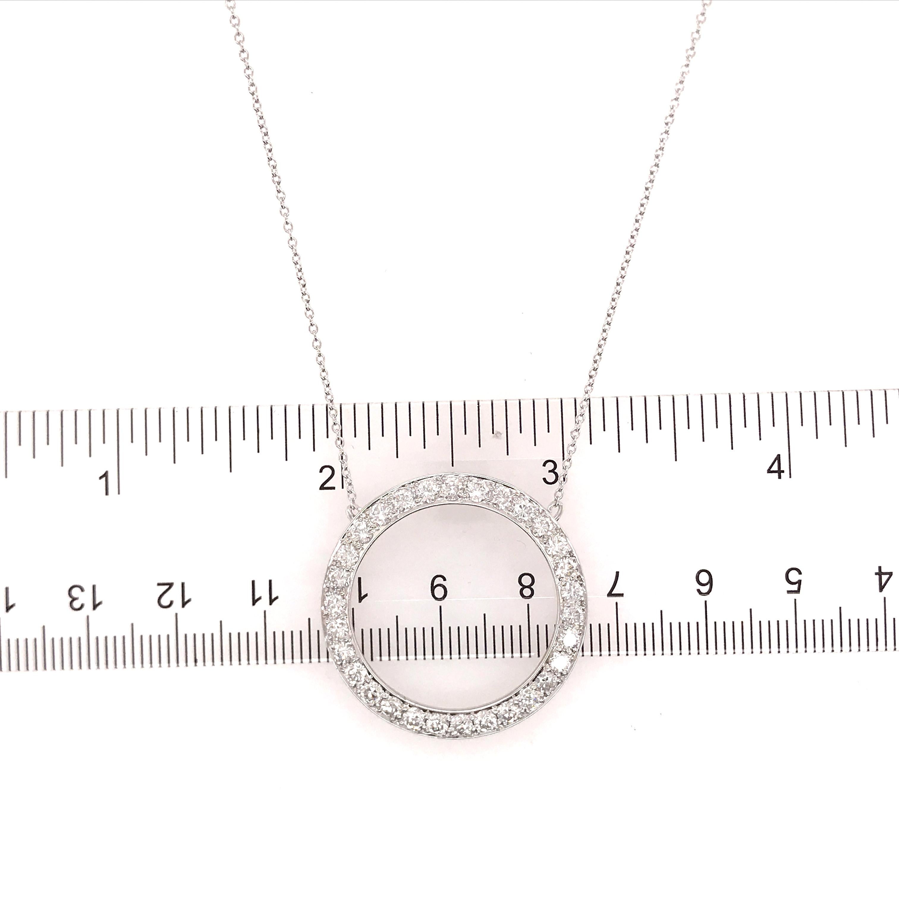 Platinum Tiffany & Co. Diamond Circle Pendant 3