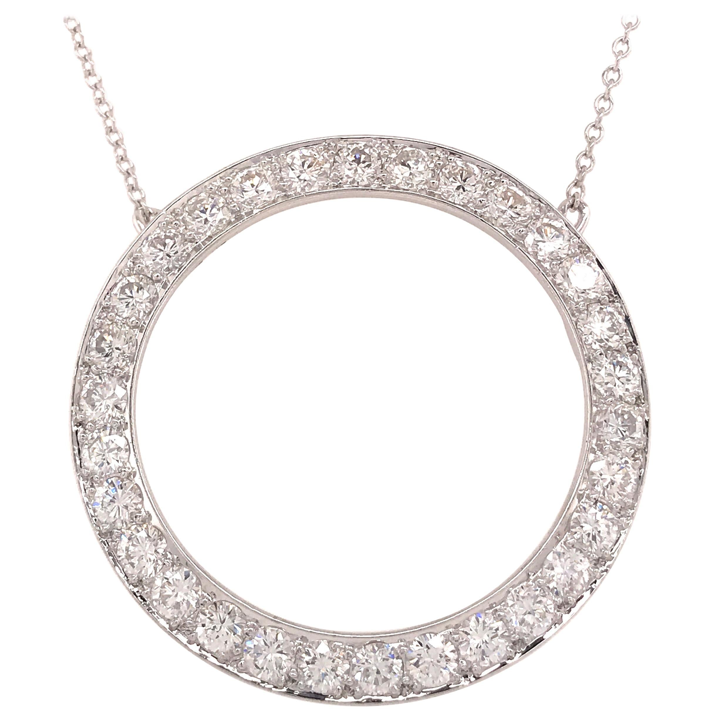 Platinum Tiffany & Co. Diamond Circle Pendant