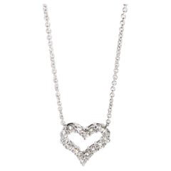 Platinum Tiffany & Co. Diamond Mini Open Heart Pendant 0.25 CTW