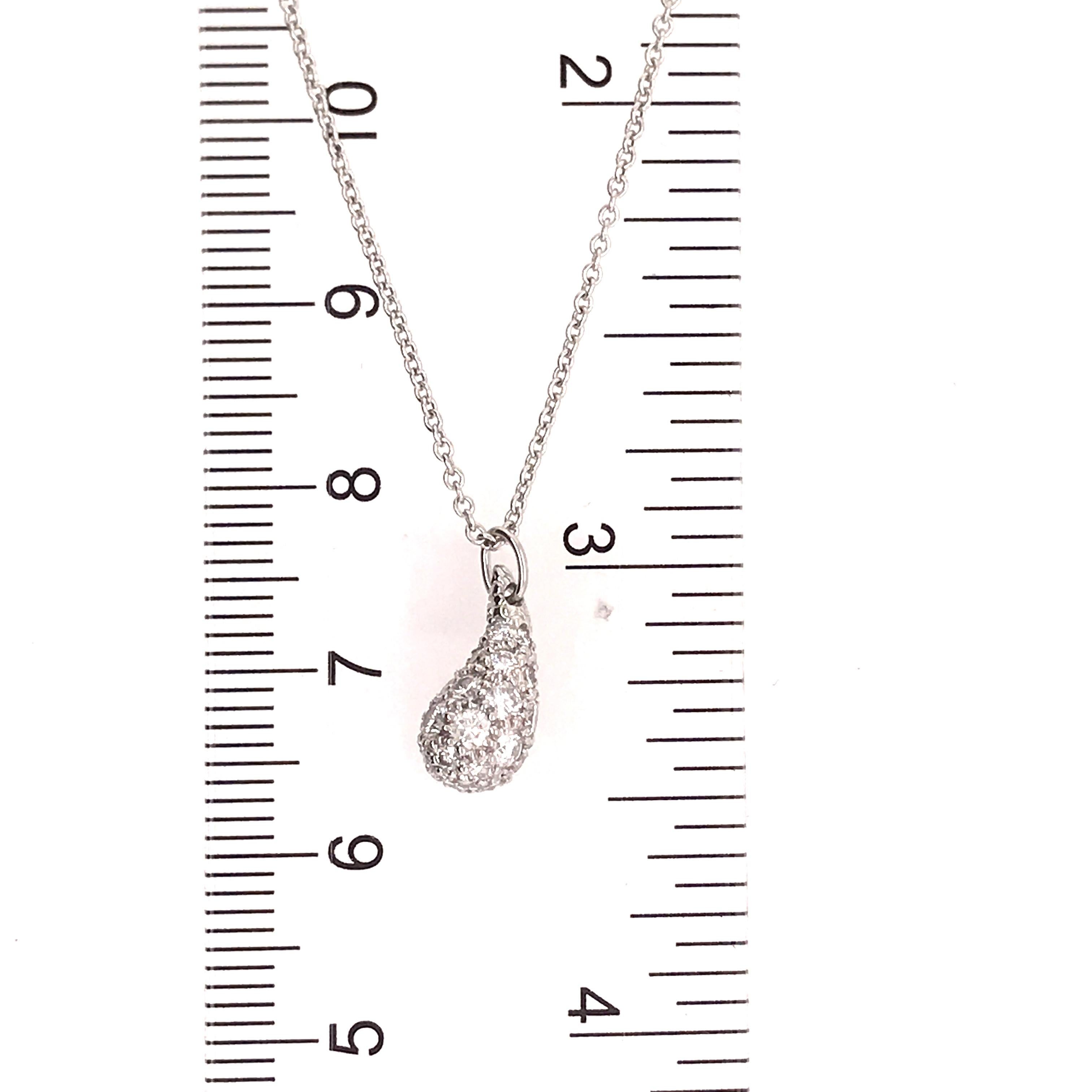 Women's Platinum Tiffany & Co. Elsa Peretti Diamond Teardrop Necklace