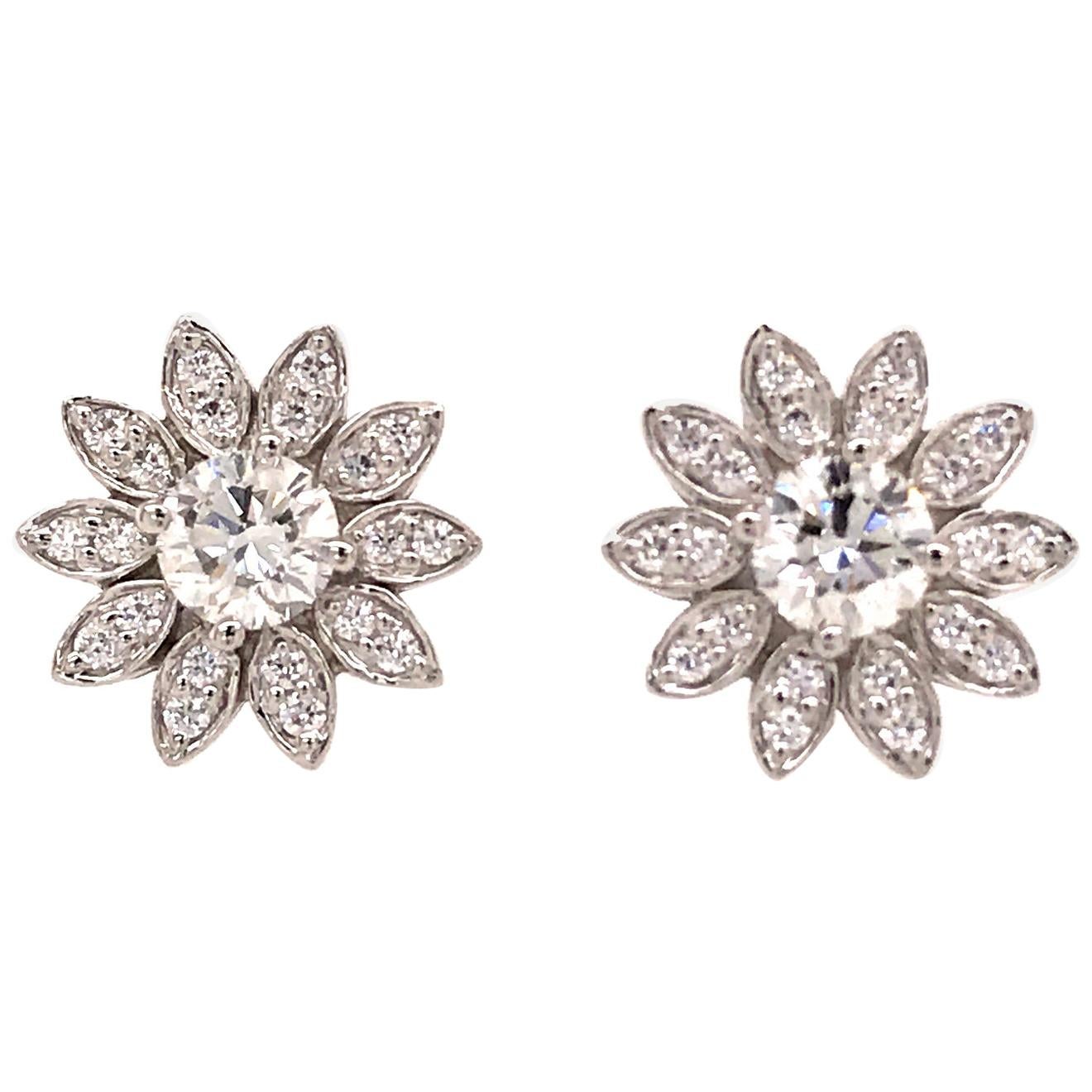 Platinum Tiffany & Co. Enchant Diamond Flower Earrings