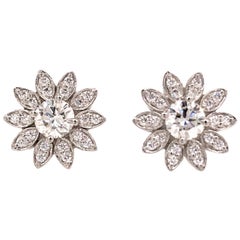 Platinum Tiffany & Co. Enchant Diamond Flower Earrings