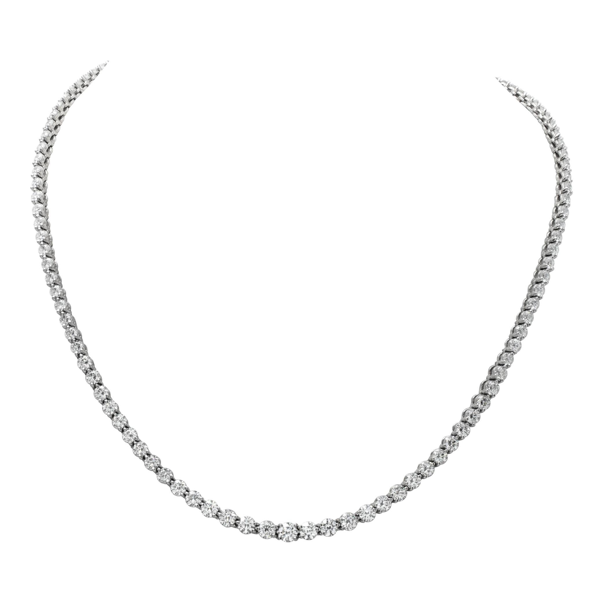Platin Tiffany & Co. abgestufte Diamanthalskette aus der Victoria-Kollektion