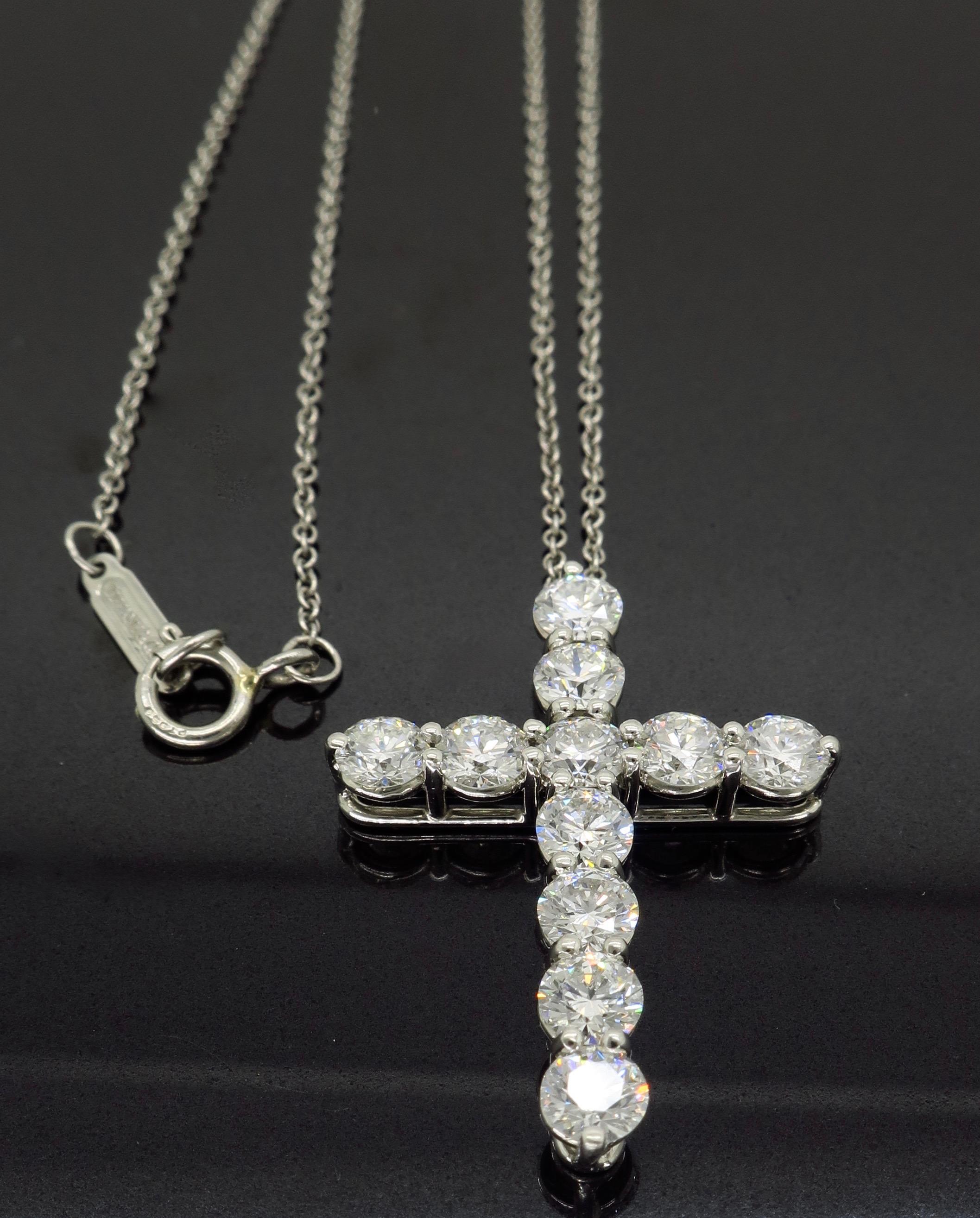 tiffany large diamond cross necklace