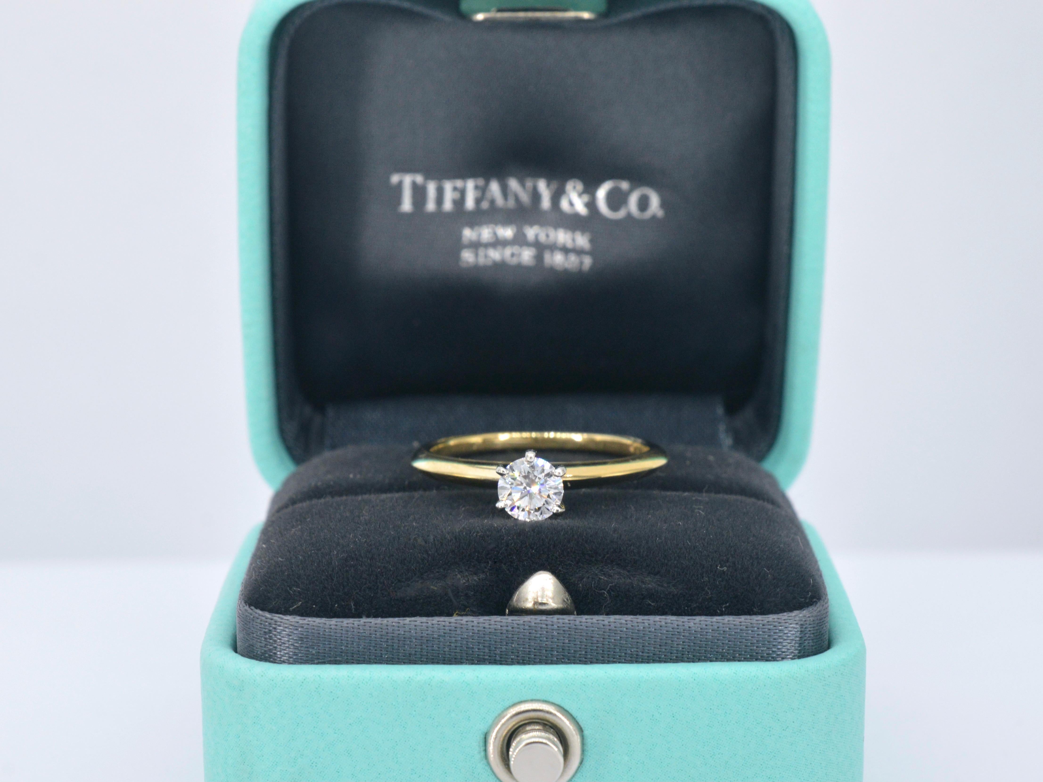 Platinum Tiffany & Co Ring with a Diamond 2
